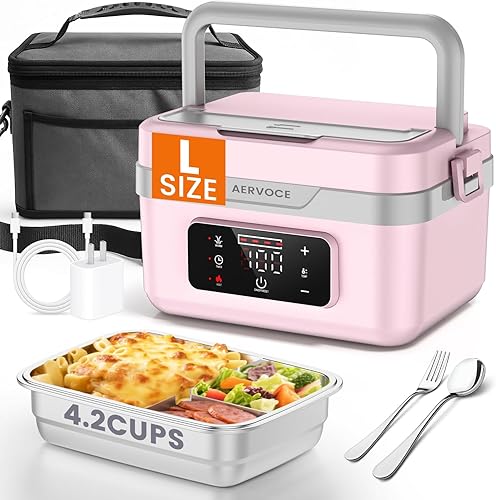 Fiambrera eléctrica para adultos - Fiambrera térmica inalámbrica de 8000 mAh para mujeres, calentador de alimentos portátil de 1 litro para