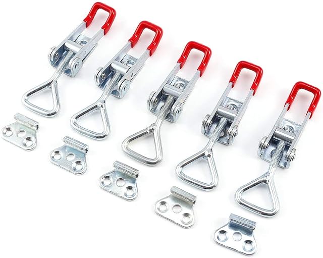 SurePromise Toggle Latch Metal Adjustable Door Cabinet Box Case Suitcase Clip Clasp Trinket Tool Handle Lock Clamp Hasp (5PCS Small Size)