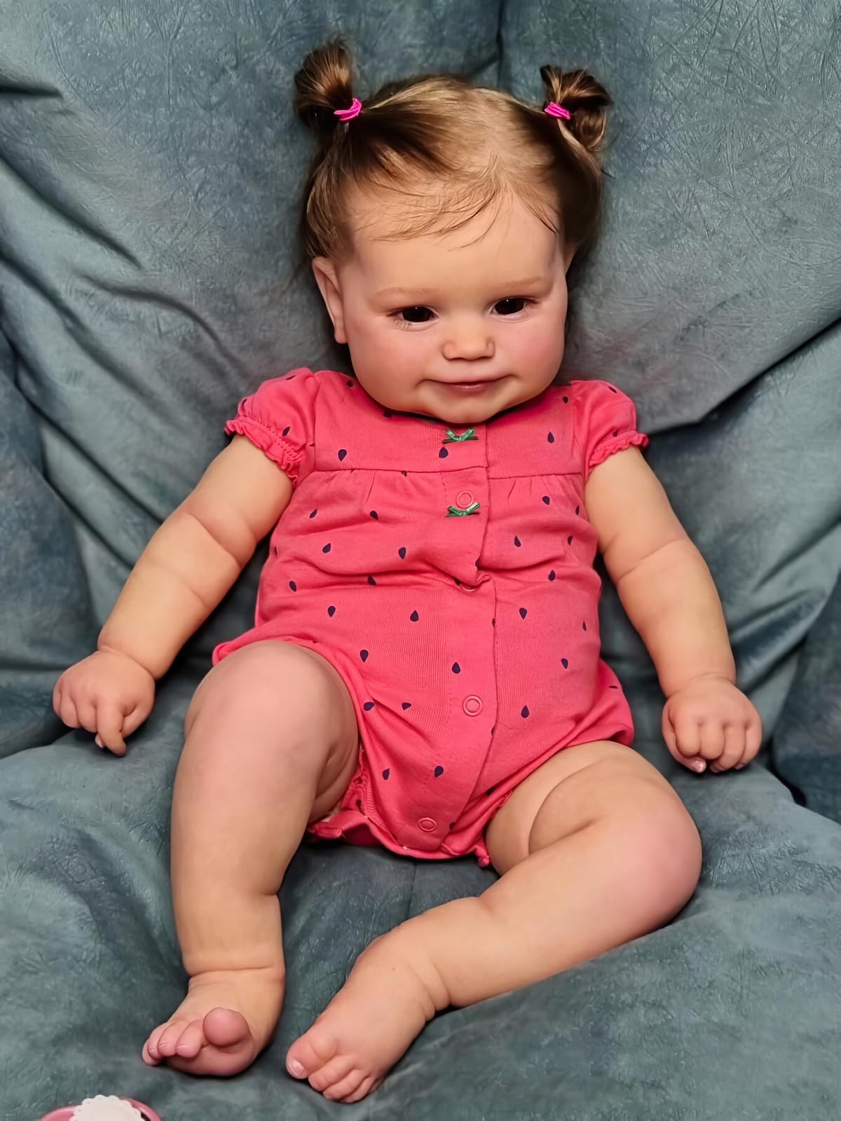 MineeQu Reborn lalka bobas 24 cali Miękkie winylowe ręcznie robione realistyczne Dolls dla dzieci urocza realistyczna Newborn lalka dla małego dziecka dla dziewczynek, bezpieczna dla dzieci w wieku 3+