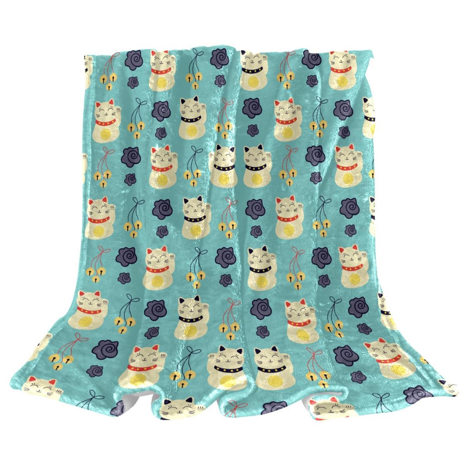 Couverture polaire chats japonais douce pour des instants de pure tendresse