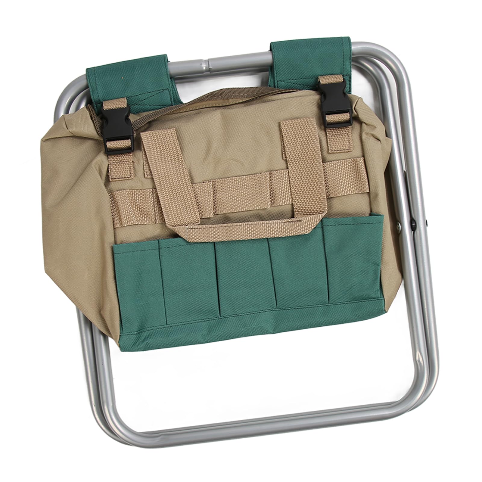 aqxreight Sgabello Pieghevole da Giardinaggio Multifunzionale con Borsa Portaoggetti – Tessuto di Bue 600D Portatile Staccabile per Giardinieri, Appassionati di attività all'aperto, Campeggio e