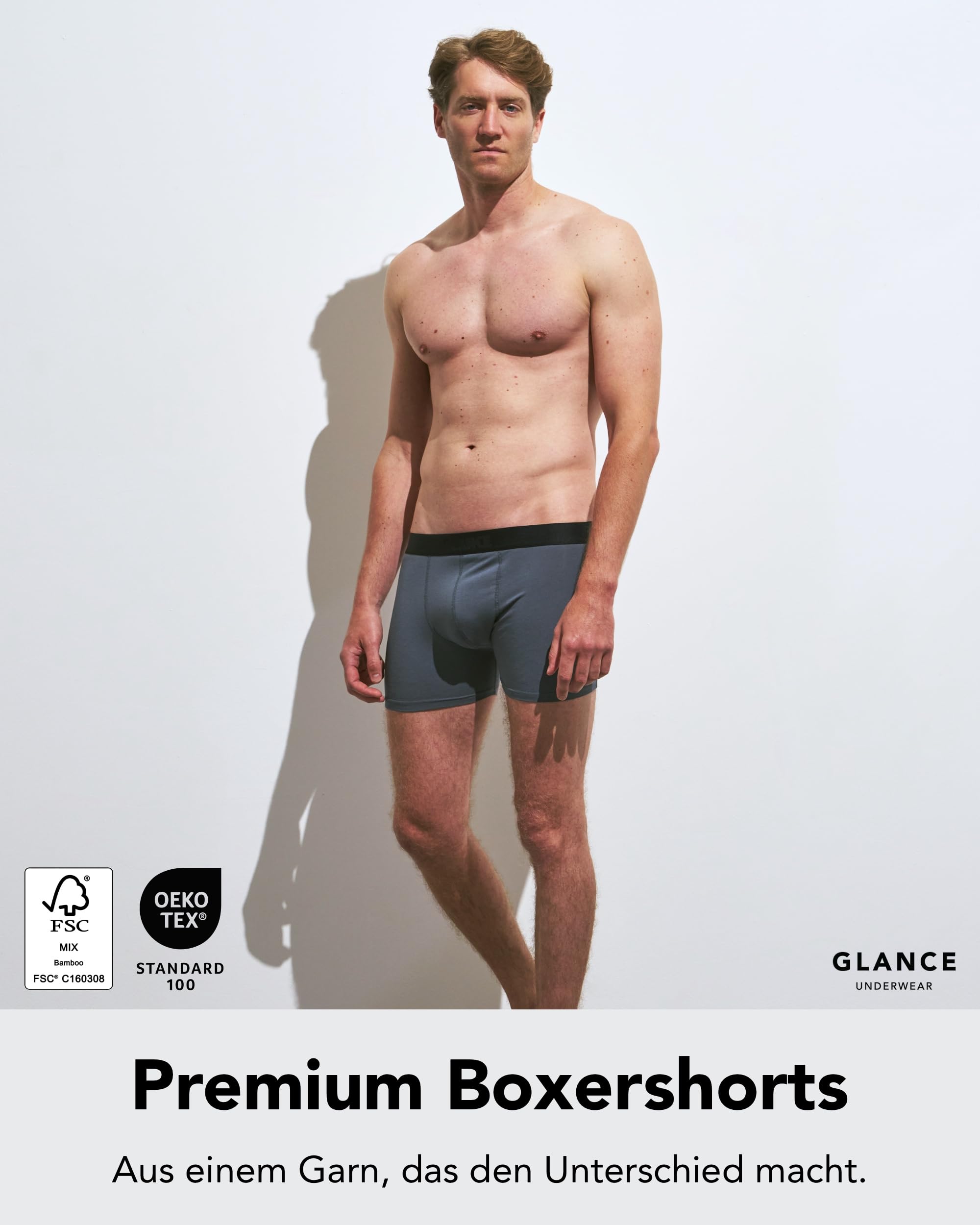 Premium Bambus Boxershorts Herren (3-Pack) - atmungsaktiv - seidig weich - Bambus Unterhosen Herren mit elastischen Bund und ohne störendes Etikett für optimalen Komfort