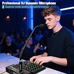 Gooseneck Microphone 23 Inch DJ Mic Professional Dynamic Bob Barker Microphone for Audio Mixer,Dedicated Disc,Shouting,KTV Bar,Podium,Conference,Metal Supports 360°Rotation,Bending,3-pin XLR
