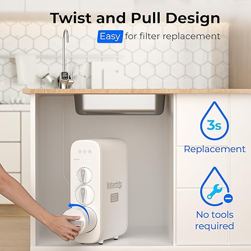Miniatura 6 de Waterdrop Filtro WD-G3P600-RO, certificado NSF, repuesto para sistema de ósmosis inversa WD-G3P600, vida útil de 2 años