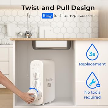 Waterdrop G3P600-RO Filter, Replacement for Waterdrop G3P600 Undersink Reverse Osmosis System, 2-year Lifetime