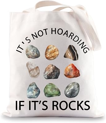 G2TUP Rockhounding Gifts Rock Collector Shoulder Bag Geologist Tote Bag Its Not Hoarding If Its Rocks Lover Gift