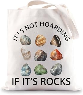 G2TUP Rockhounding Gifts Rock Collector Shoulder Bag Geologist Tote Bag It's Not Hoarding If It’s Rocks Lover Gift