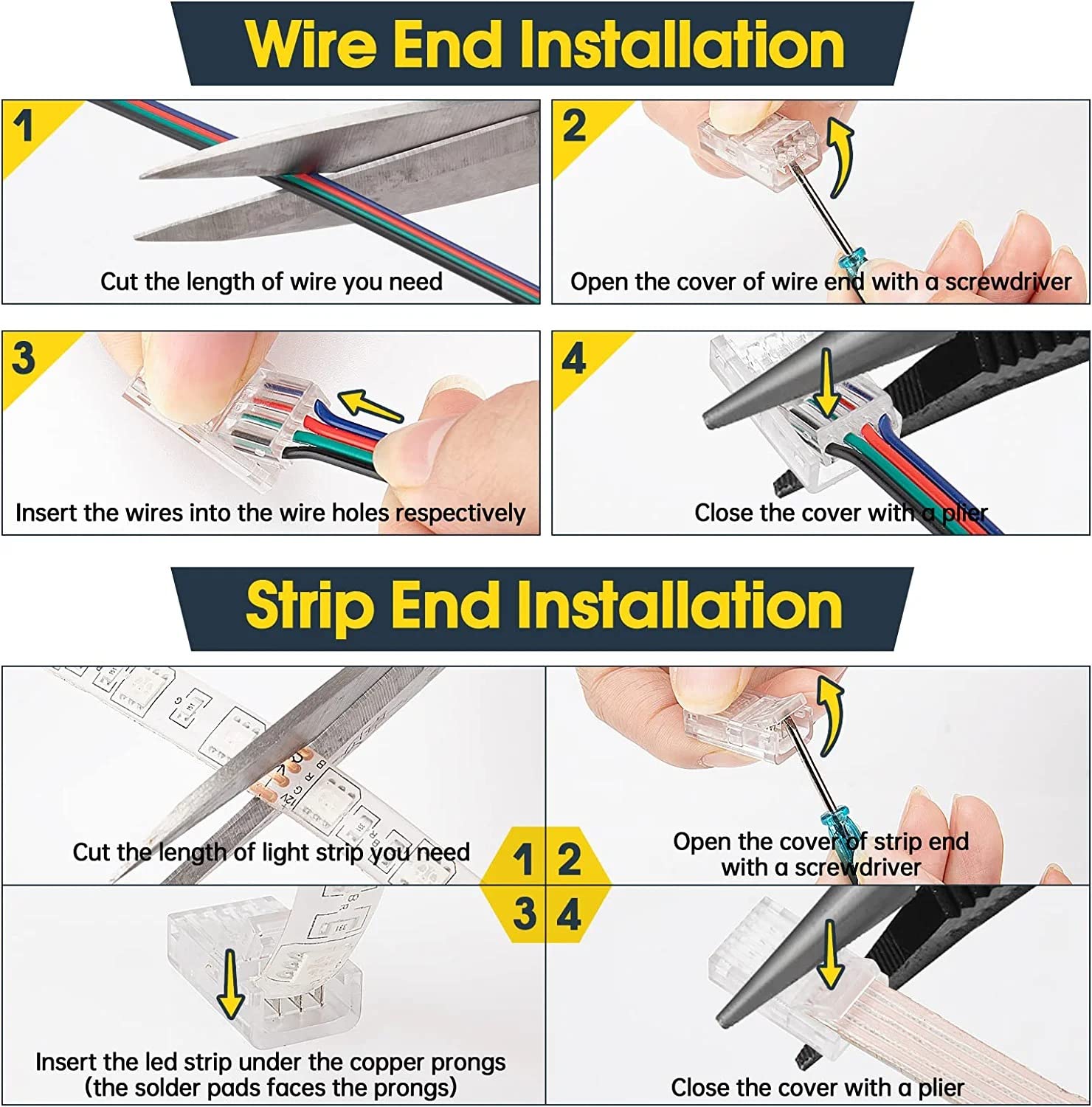 Câble Extension Bande LED GTIWUNG 5m - Connecteur 2 Broches 8mm Pour 3528/2835
