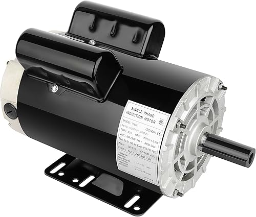 Motor eléctrico monofásico del motor del compresor de aire 5HP 3450RPM 208V-230V 78 "diámetro del eje, marco CCW 56HZ, 2Pole