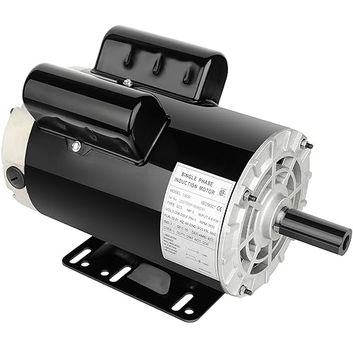 Motor eléctrico monofásico del motor del compresor de aire 5HP 3450RPM 208V-230V 78 "diámetro del eje, marco CCW 56HZ, 2Pole