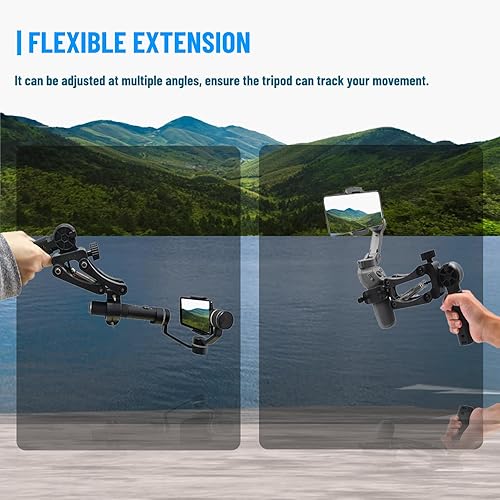 Miniatura 4 de Estabilizador de cardán para teléfonos inteligentes, cardán de teléfono de 3 ejes, extensión flexible antichoque con soporte de soporte,