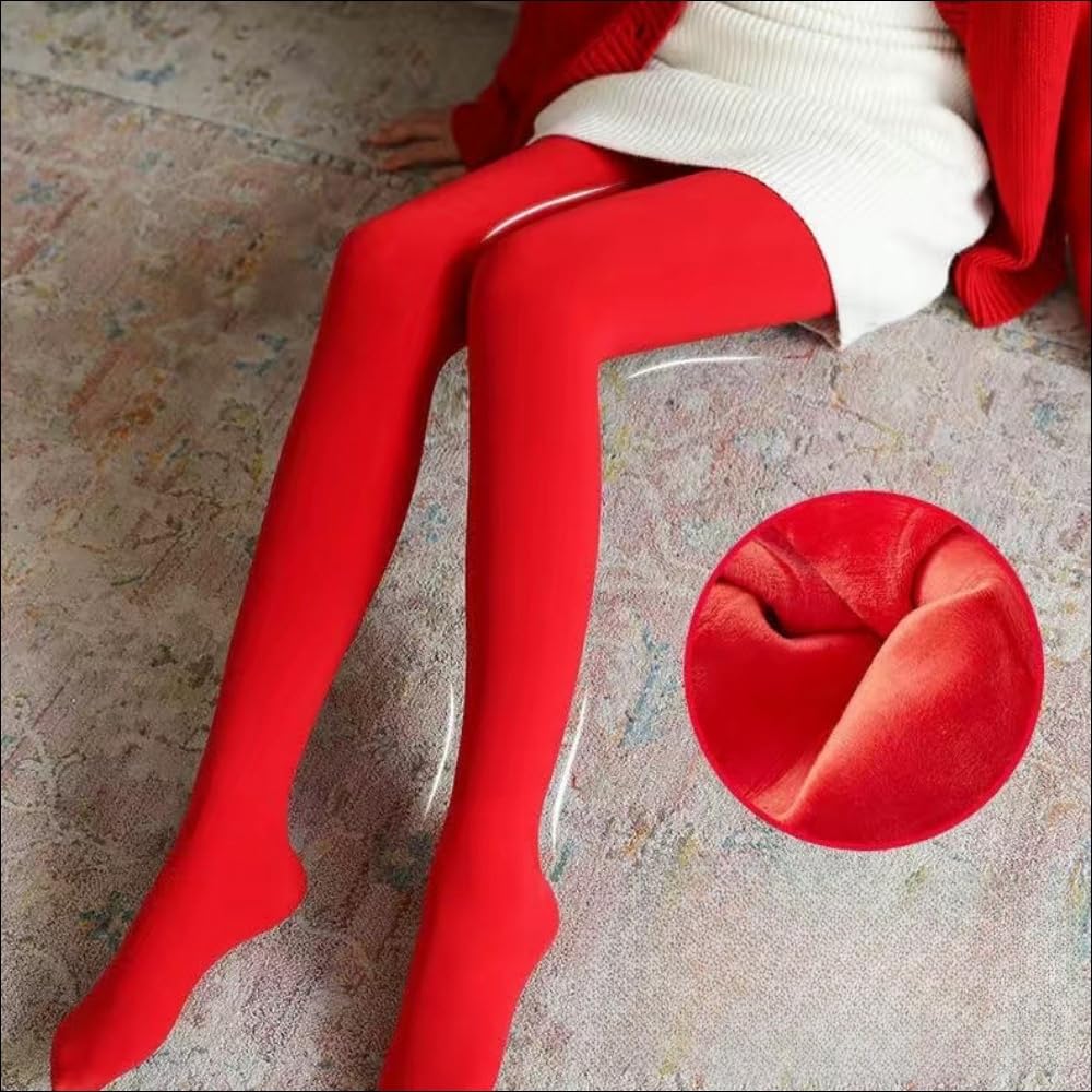Collant Termici Donna Leggings Rossi per Le Donne in Primavera E Inverno più Dimensioni Pantaloni da Usura Esterna Addensati-calpestando I Miei Piedi-500 Grammi-Rosso