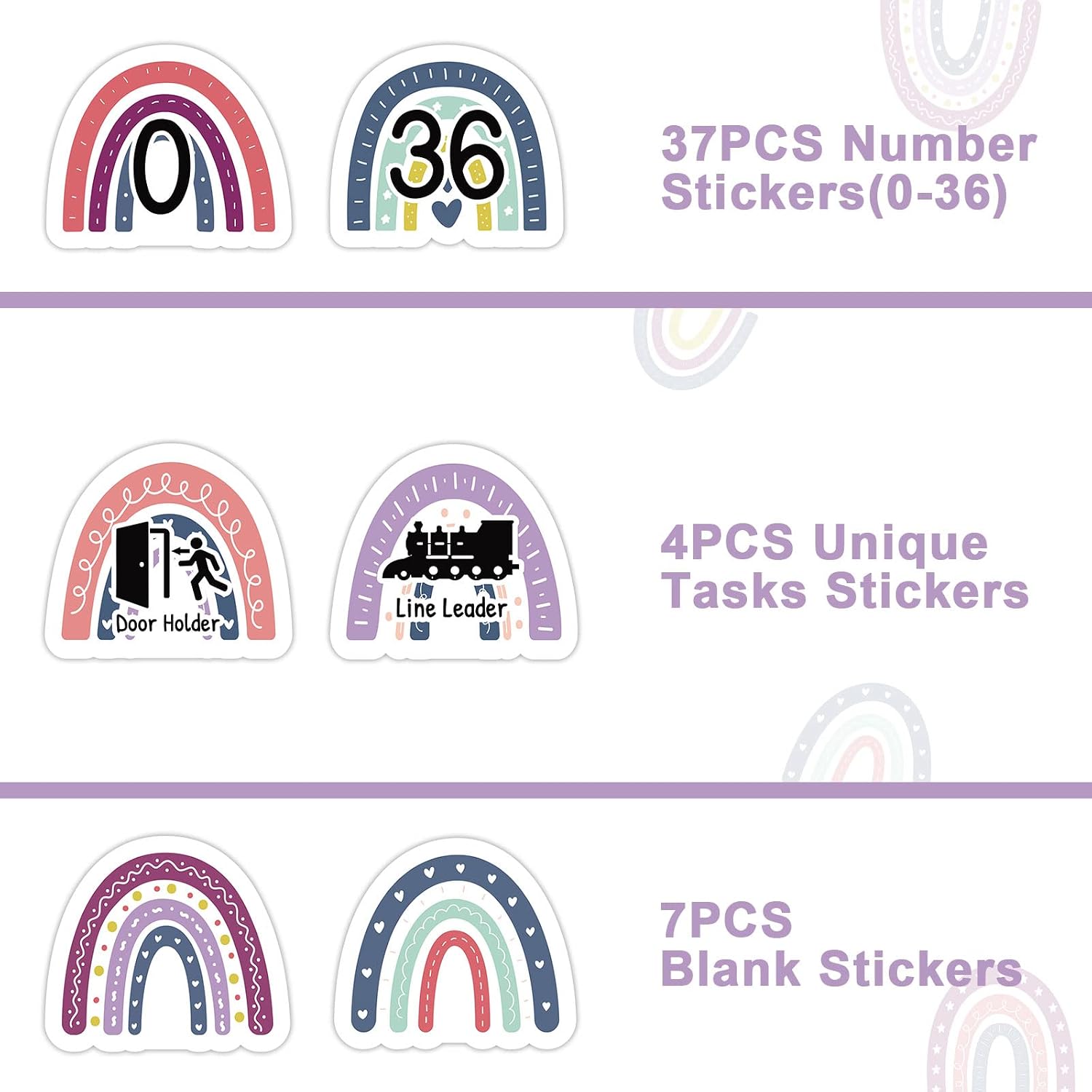 48PCS Oh Happy Day Numbers Stickers Classroom Decorations Colorful Mini Dots Number Spot Markers Stickers Boho Rainbow Classroom Labels Accents Cutouts for Preschool Elementary School Floor Decoration