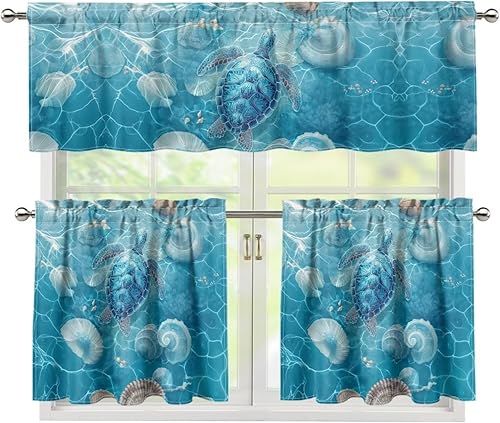 Miniatura 22 de Juego de 250 cortinas de cocina con bandera estadounidense para ventanas, fácil de instalar, cortinas cortas de 24 pulgadas con bolsillo para barra