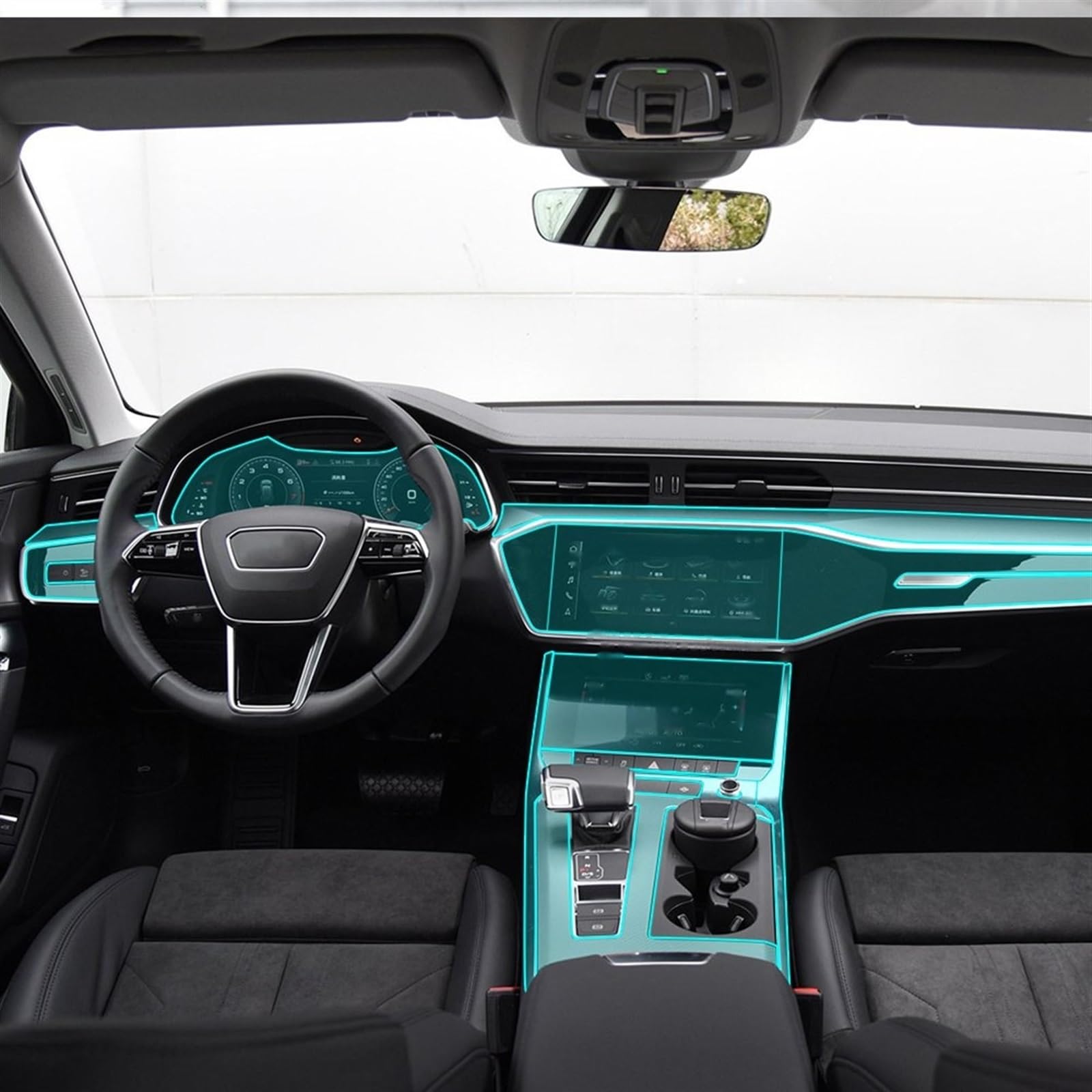 Autoschutzfolie Für Audi Für A7 2019-2020 Auto Innen Aufkleber Center Konsole Getriebe Navigation Bildschirm Transparente Schutz Film(2019-2020 A)