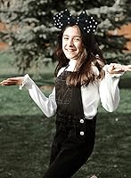 Vista 4 de KARETT Diadema con Orejas de Ratón de Lentejuelas con Lazo de Brillantina, Decoración de Fiesta de Princesa para Niñas y Mujeres