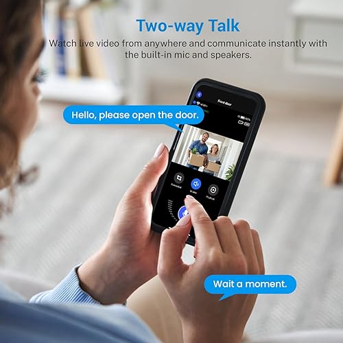 Miniatura 3 de Timbre inalámbrico de video Wi-Fi con detección de movimiento AI, audio de 2 vías, visión nocturna, almacenamiento en la nube, solo Wi-Fi de 2.4