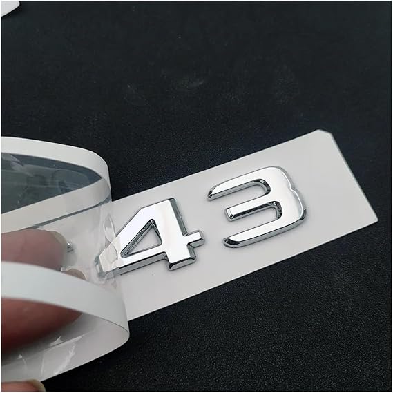 yzw6688 Black 3D Chrome Car Letters Trunk Fender Badge BITURBO 4MATIC Emblem Logo Stickers Compatible with C43 / W205 W204 Accessories (Color : Fender Black 2pcs)