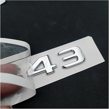 yzw6688 Black 3D Chrome Car Letters Trunk Fender Badge BITURBO 4MATIC Emblem Logo Stickers Compatible with C43 / W205 W204 Accessories (Color : Fender Black 2pcs)