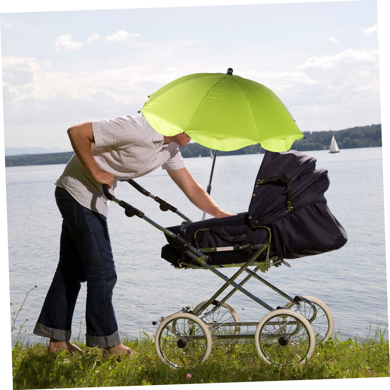 KOMBIUDA 2stücke Stroller Parasol Mit Uv-schutz Abnehmbare Kinderwagen Und Buggy- Für Optimalen Schutz Bei Sonnenstrahlen Und Regen Installieren Langlebig Und Geeignet Für Modelle