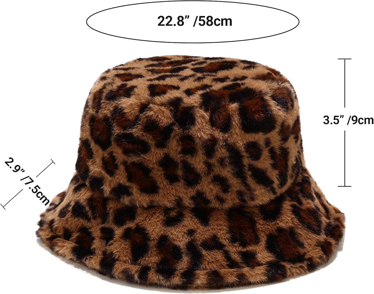 Umeepar Winter Faux Fur Fuzzy Bucket Hat Fluffy Warm Hat for Women Men - Image 4