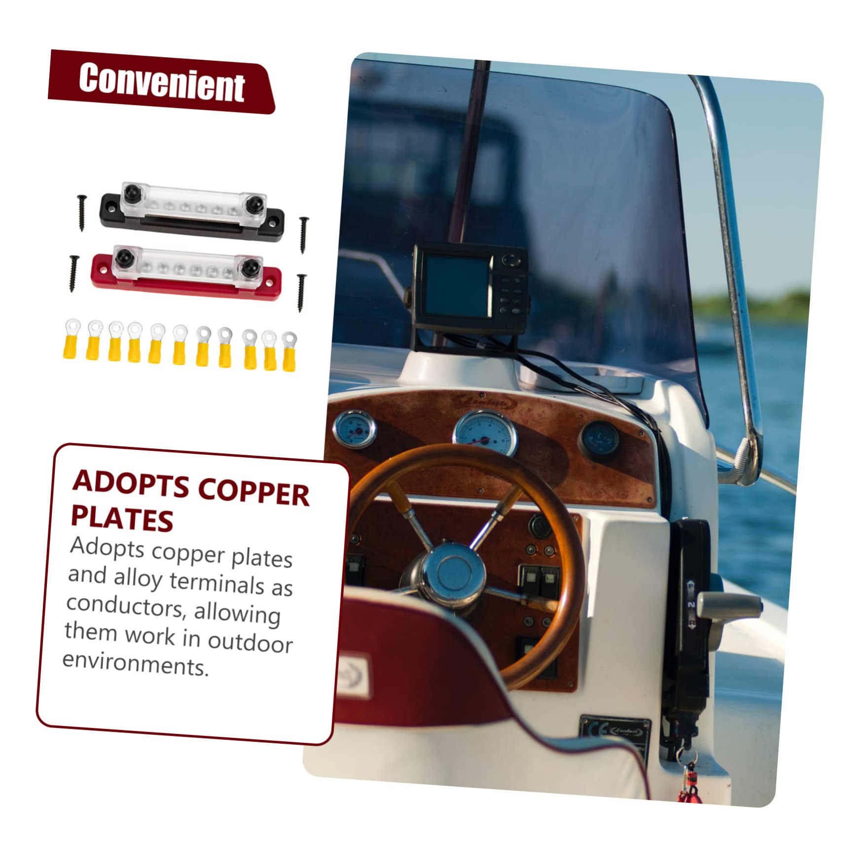 1set Morsettiera Terminale Bus Bar Elettrica Per Auto Barca e Camion Terminali Inclusi Design Professionale e Struttura Razionale Per Impianti Elettrici e Controllo Motori
