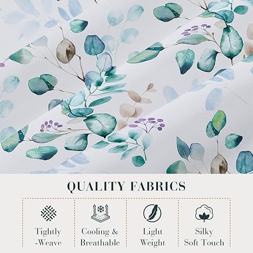 Miniatura 2 de YIYEA King Size Sheets - Plant Print - Luxury Brushed Microfiber Bed Sheets - Lightweight Breathable Cooling King Bed Sheets - 16" Deep Pocket,
