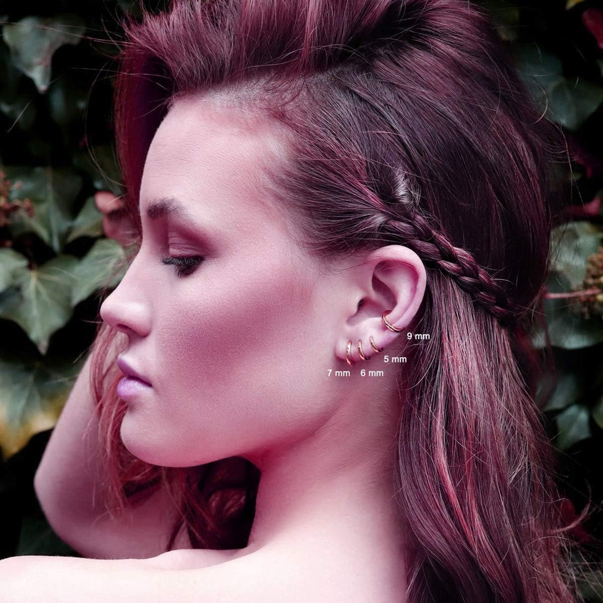 925 Sterling Silver Small Gold Hoop Earrings for Women Girls 14K Gold Huggie Earrings Tiny Hypoallergenic Cartilage Earrings Hoops - Image 7