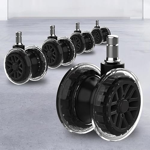 Ruedas de repuesto para sillas de oficina, ruedas resistentes para sillas de oficina (2200 libras), ruedas rápidas y silenciosas de 2 pulgadas para