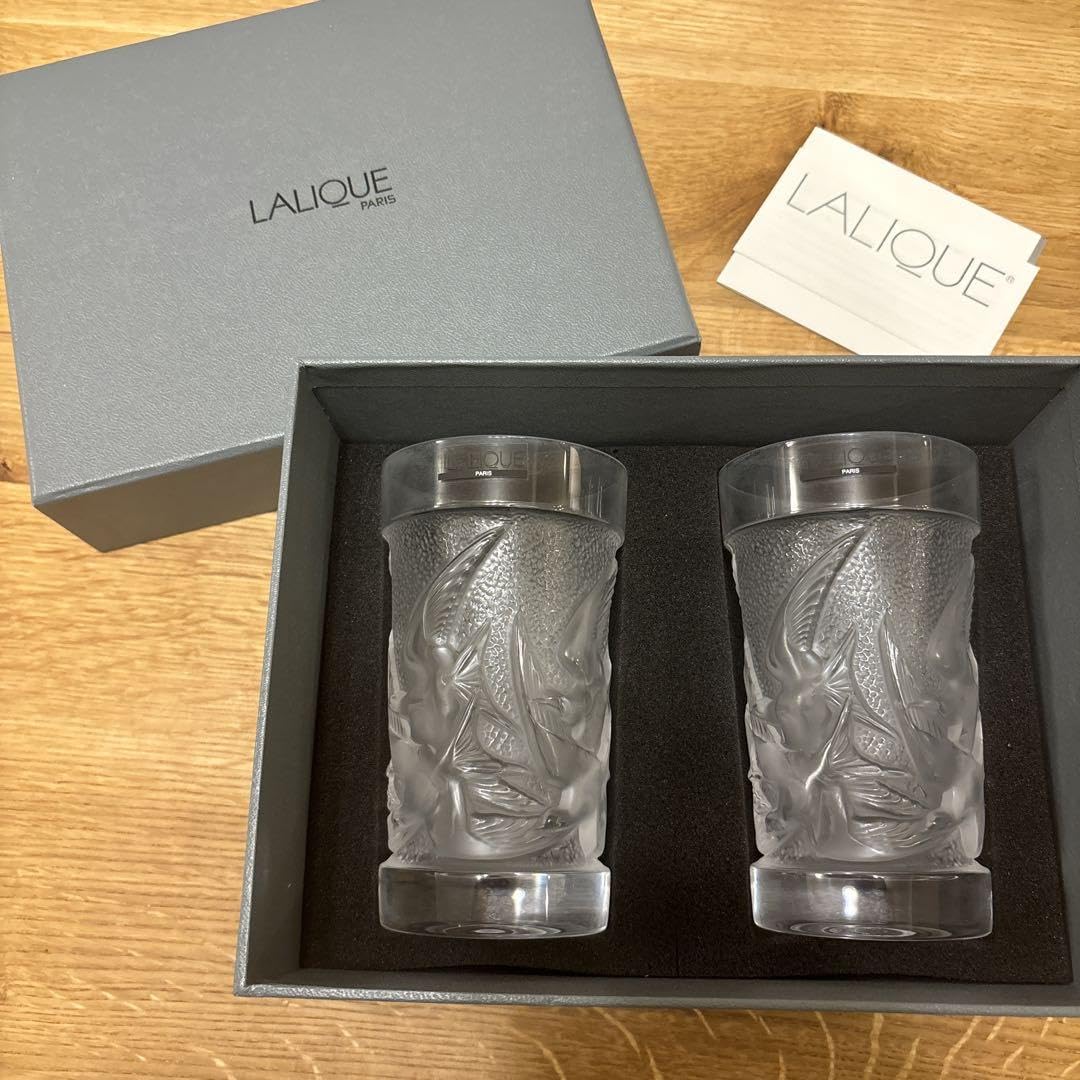 n572 LALIQUE ラリック クリスタル イロンデル 燕 ツバメ ペア 