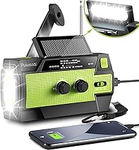 [2021 Newest] Emergency-Hand-Crank-Radio,4000mAh Portable Weather Solar Radios with Motion Sensor Reading Lamp,3 Gear LED ...