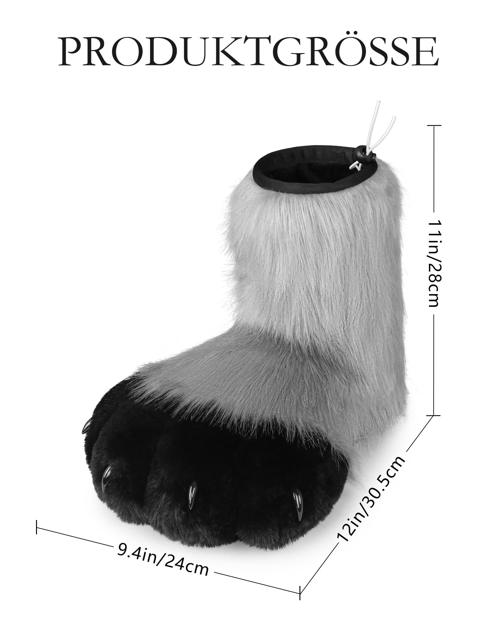Set di accessori per costume per cosplay, gatto animale, in plastica per fursuit piedi, pantofole per zampe pelose