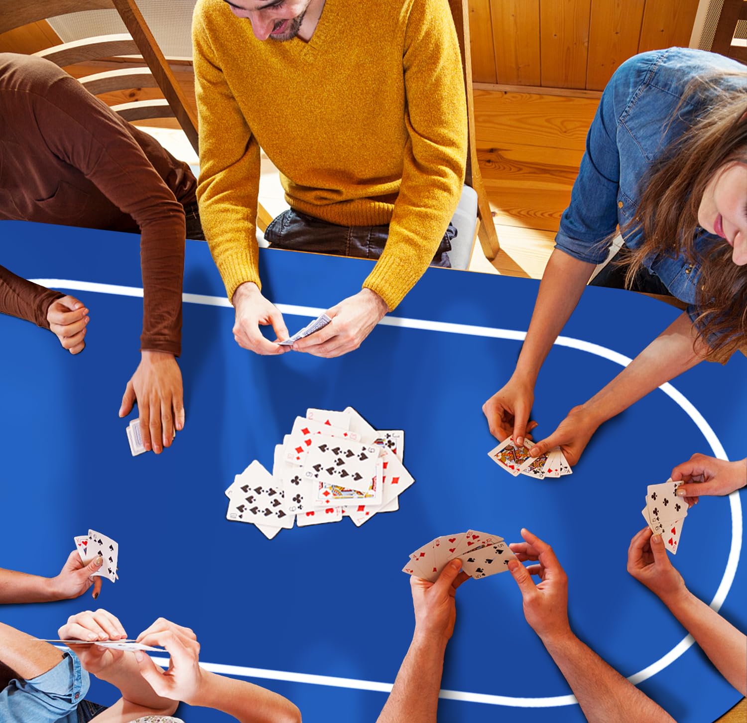 LaiEr Tapete de Póquer multijugador Tapete de Goma de Texas póquer tapete de póquer Plegable Almohadilla de Mesa de póquer portátil póquer Juego de póquer Blackjack (180*90*0.2cm,Blue)