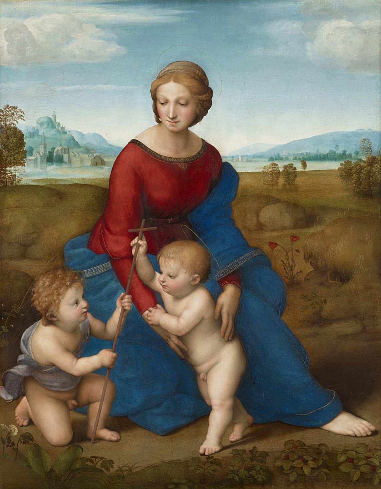 ARTXLXXBN Famous Art Print Poster Vintage Wall Art Lady in the Meadow by Raffaello Sanzio Raphael Canvas Art Poster for Home Decor 60x90cm
