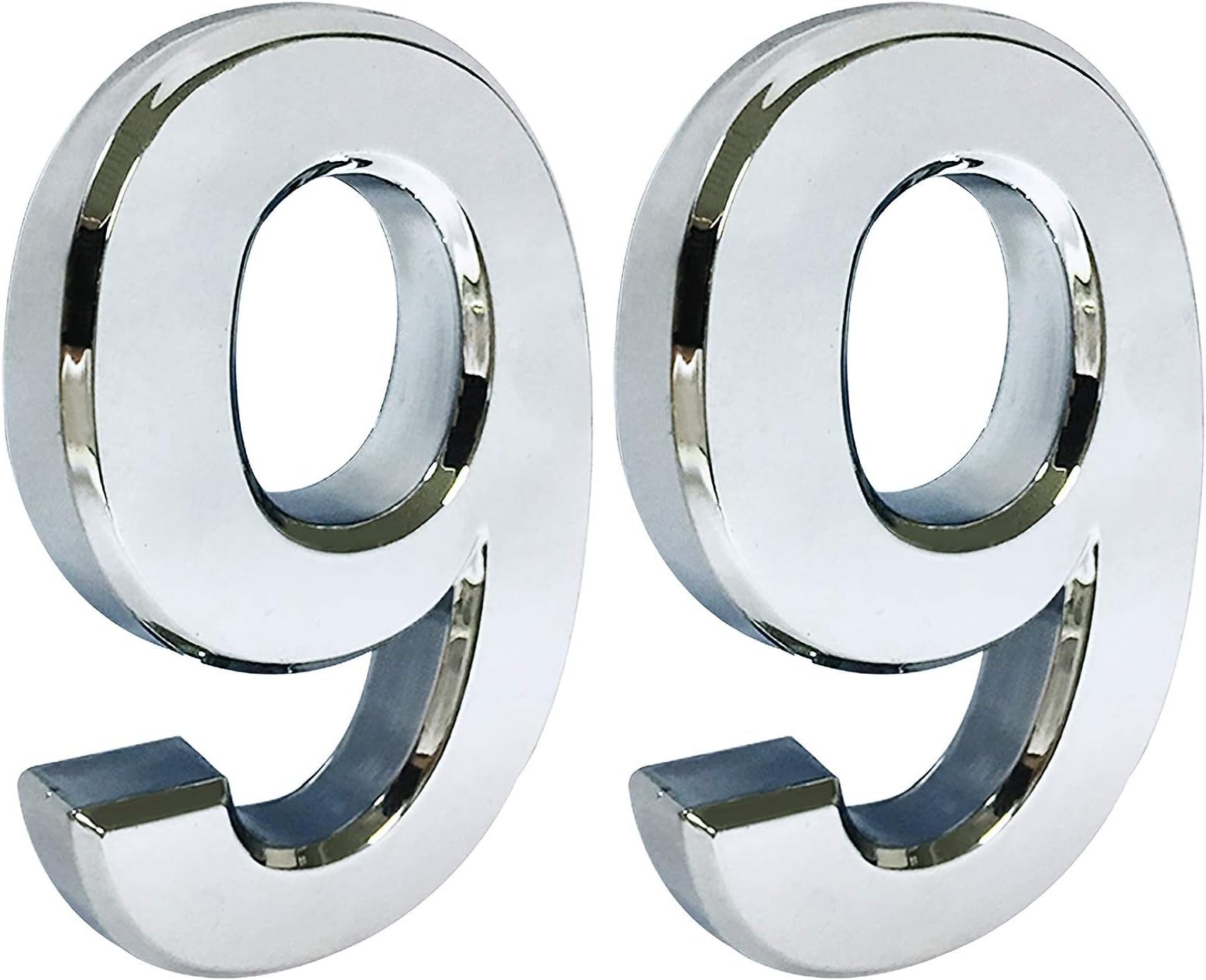 iMustech Mailbox Numbers, 2 Pcs/Set Solid Self-stick Number 9 for Mailbox, Door, Apartment, Hotel, 2-3/4 Inch, 3D Metal Silver