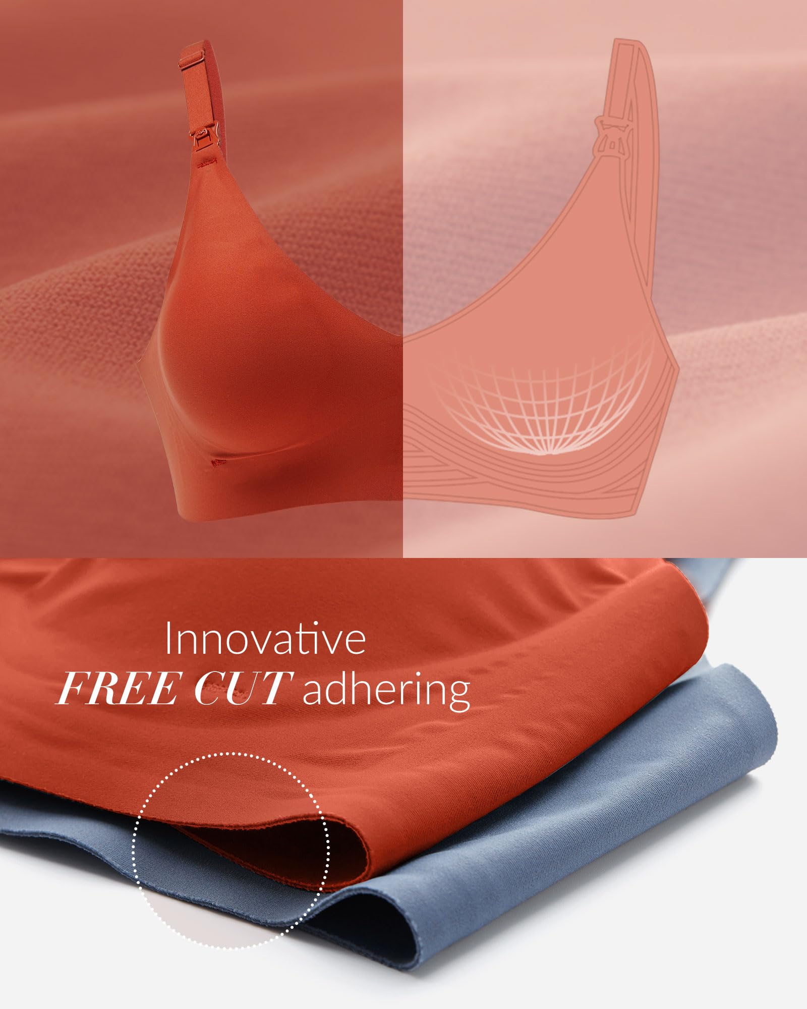 Mamaway Reggiseno senza ferretto setoso senza cuciture, liscio, rinfrescante, leggero, per allattamento al seno, gravidanza
