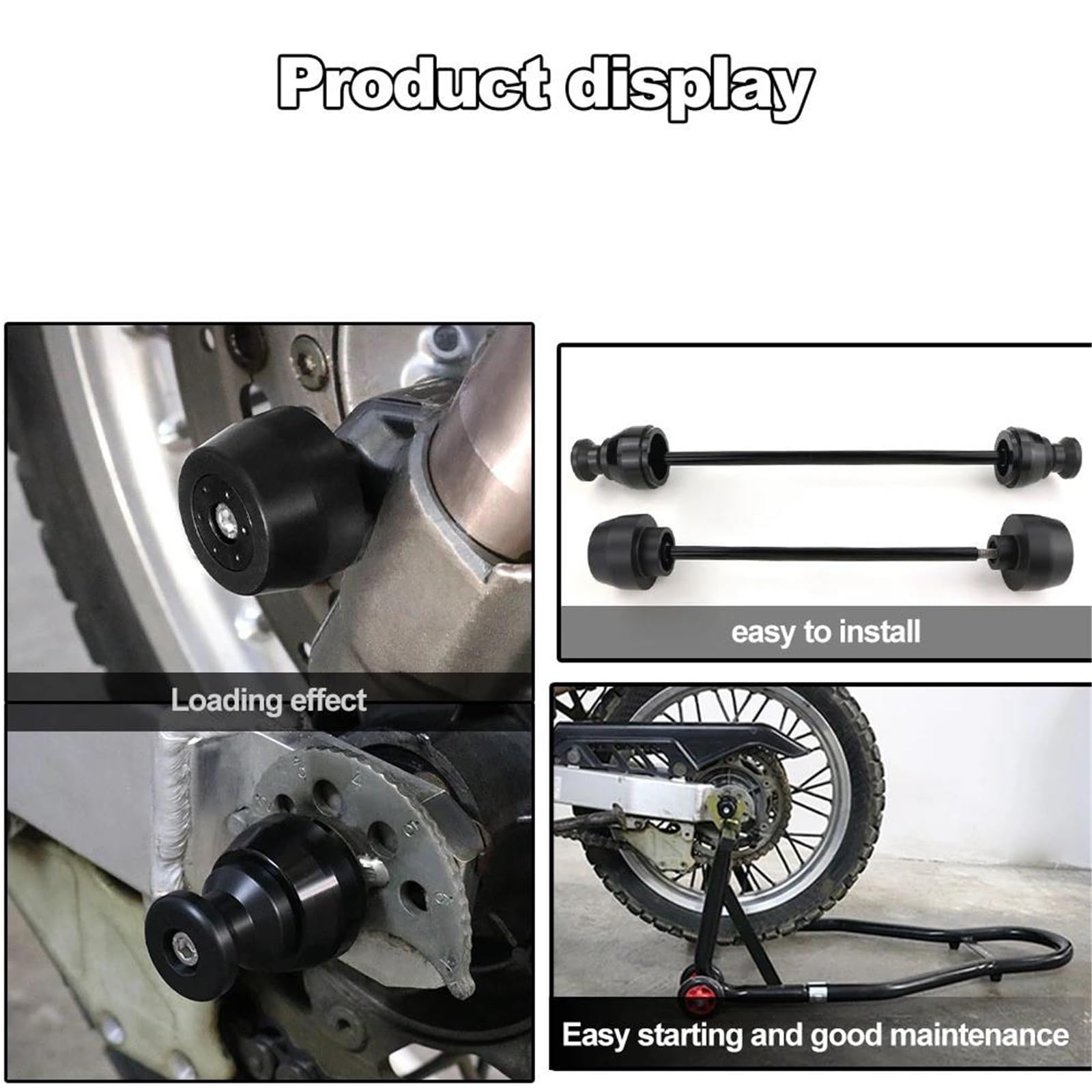 Imbottiture per cavalletto Laterale Moto Forcellone Bobine del Basamento della Bobina Ruota Anteriore Posteriore Forcella Assale Cursore per S&uzuki DR650 DR650SE DR650SE 1996-2024