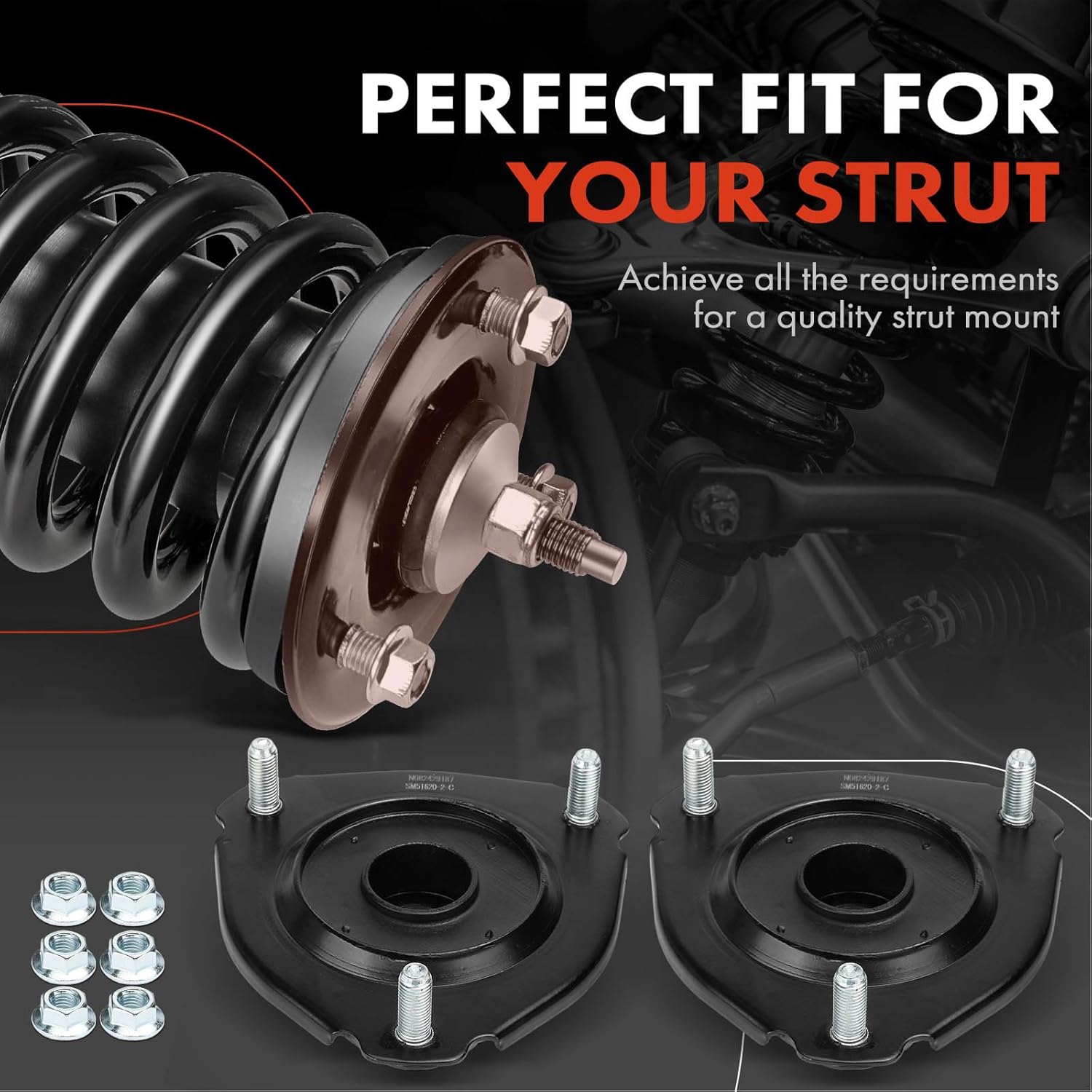 A-Premium Front Suspension Strut Mounts Compatible with Toyota RAV4 1996-2005, 2-Pack