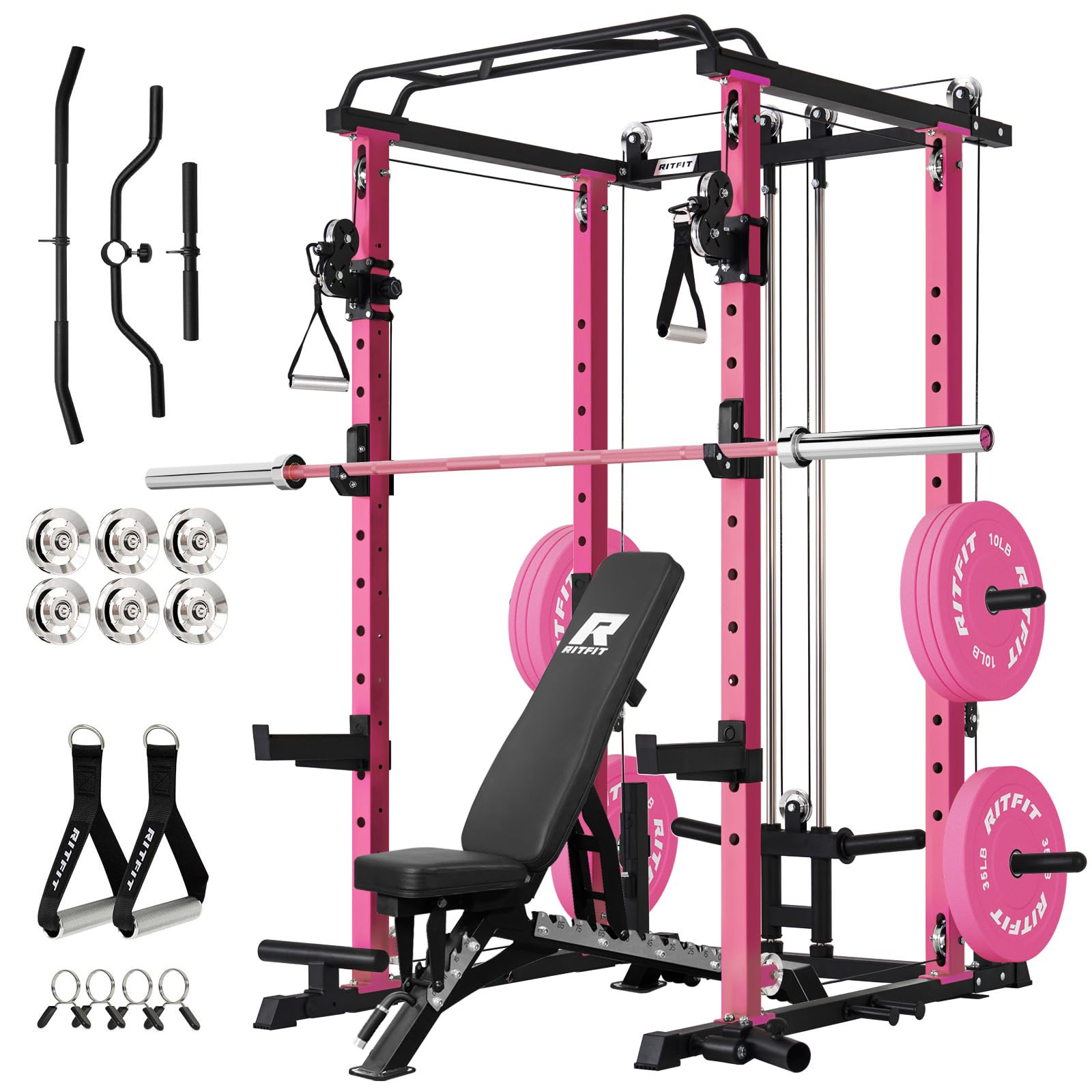 RitFit PPC-P3 Power Cage with Cable Crossover System, 1200LB Capacity