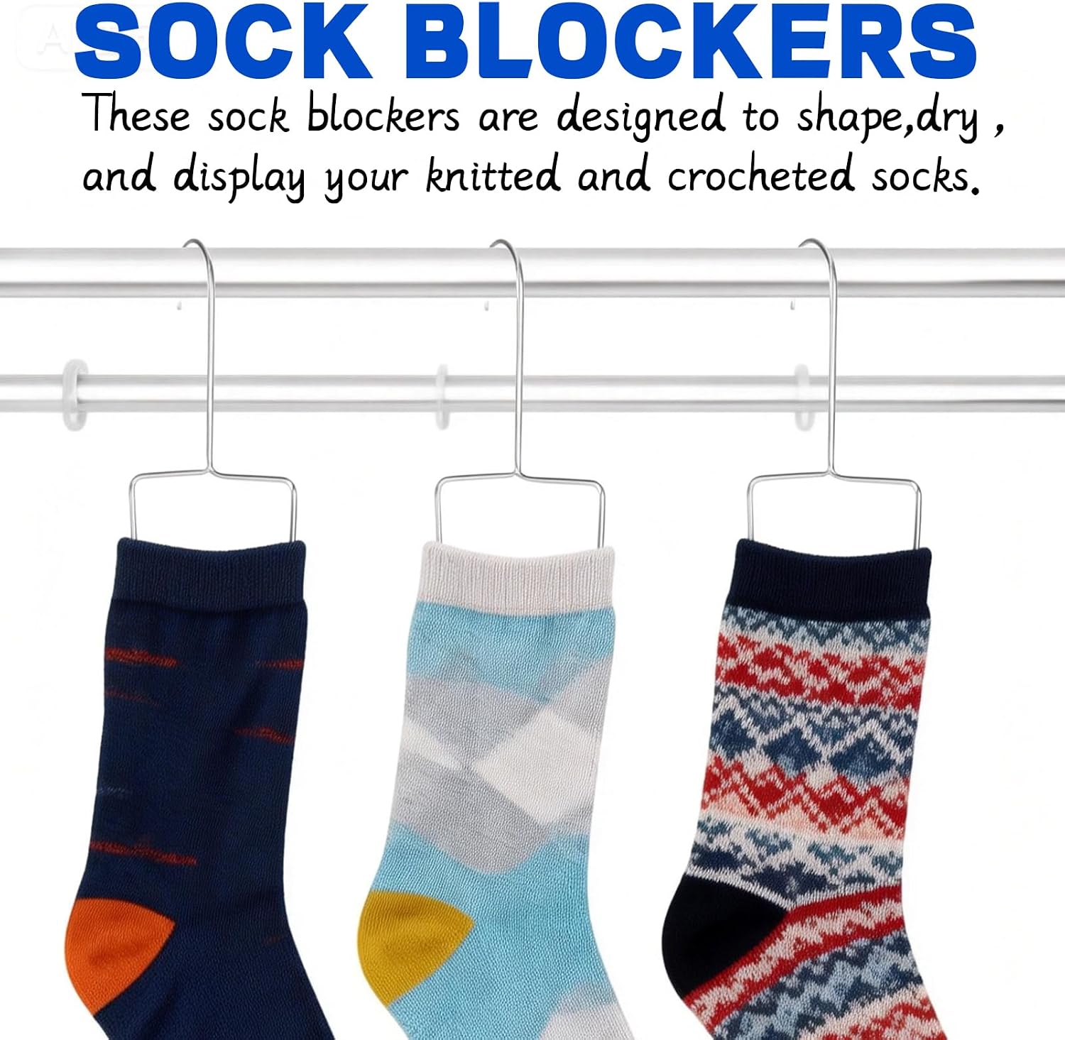7 PCS Sock Blockers for Knitting for Adults Small Metal Medium Large Sock Blockers for Fast Drying Shaping and Displaying Hand-Knitted Socks