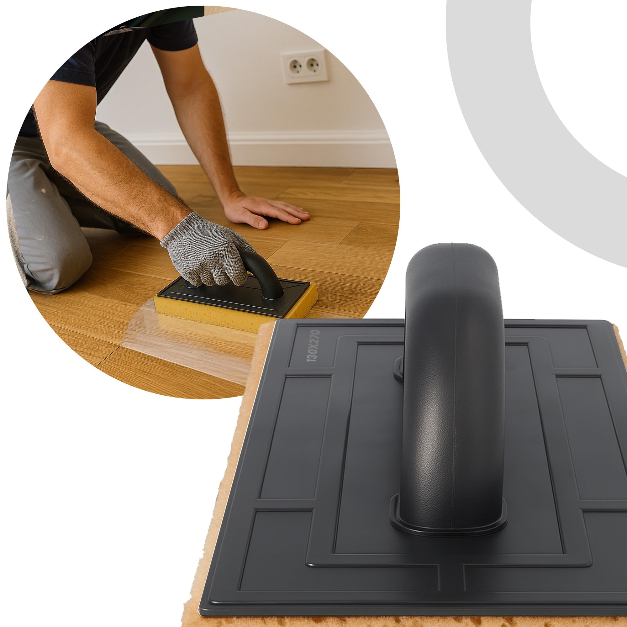 Instalguru Frattazzo Spugna Rigido 25 x 130 x 270 mm Strumento Assorbente Per Piastrelle Rasatura Stuccatura Intonaco Pulizia Superficie Parete Pavimento Cantiere