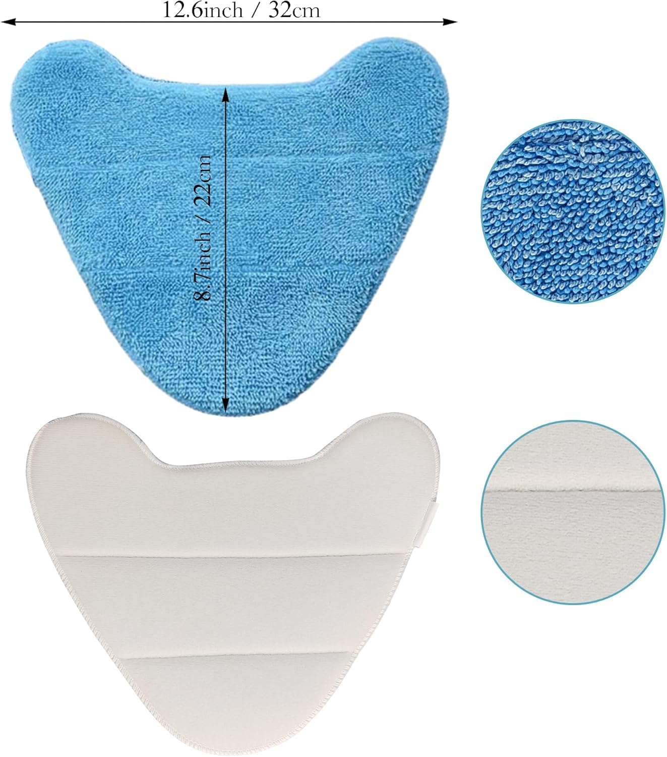 6 Pack Reusable Replacement Refills Steam Mop Pads Compatible with Hoover WH01100 WH20200, Microfiber Washable Cleaning Pads Fits for Vax S2 S2C S3 S3S, 12.6×8.7Inch