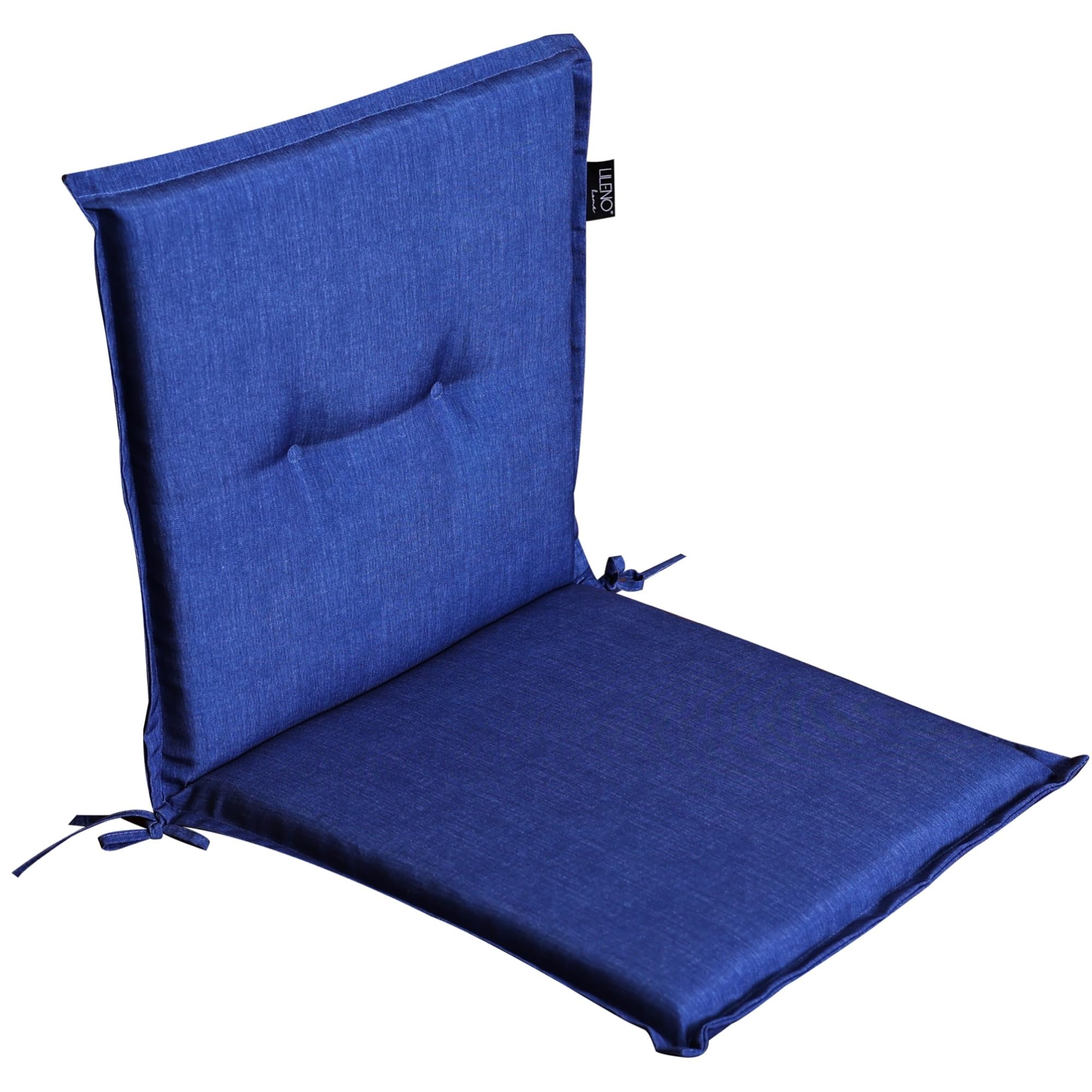 LILENO HOME Garden Chair Cushions [Set of 1 - Low-Back] in Blue Plain