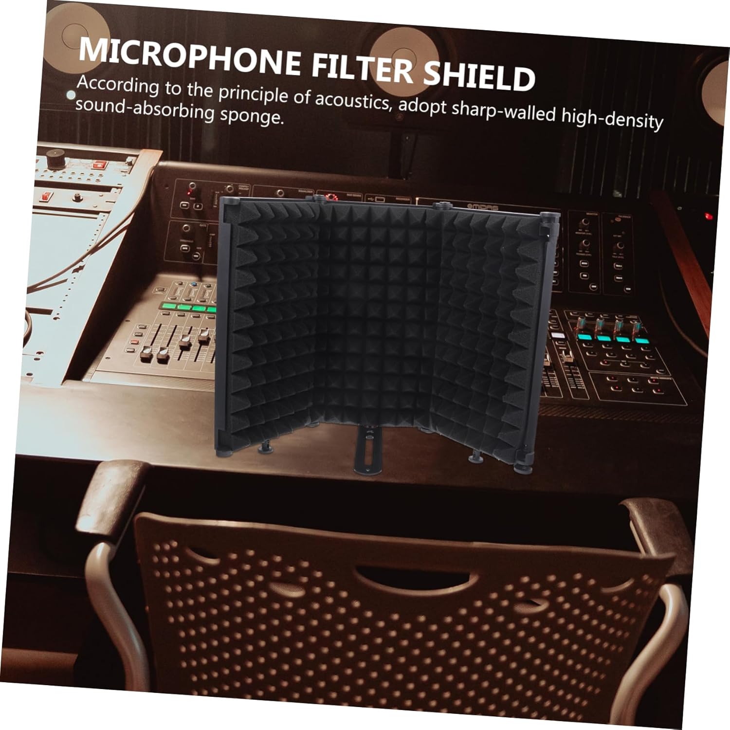 Microphone Windscreen Pop Filter U-Shaped Noise Reduction Mic Cover Foldable Design for Recording Studio and Outdoor Use
