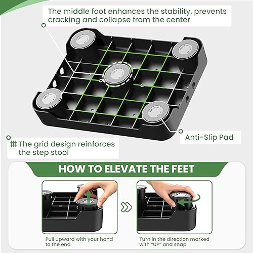 Miniatura 4 de SOYO Taburete de un solo paso para movilidad, dispositivo de asistencia de plataforma de pasos pequeños antideslizante para interiores/exteriores