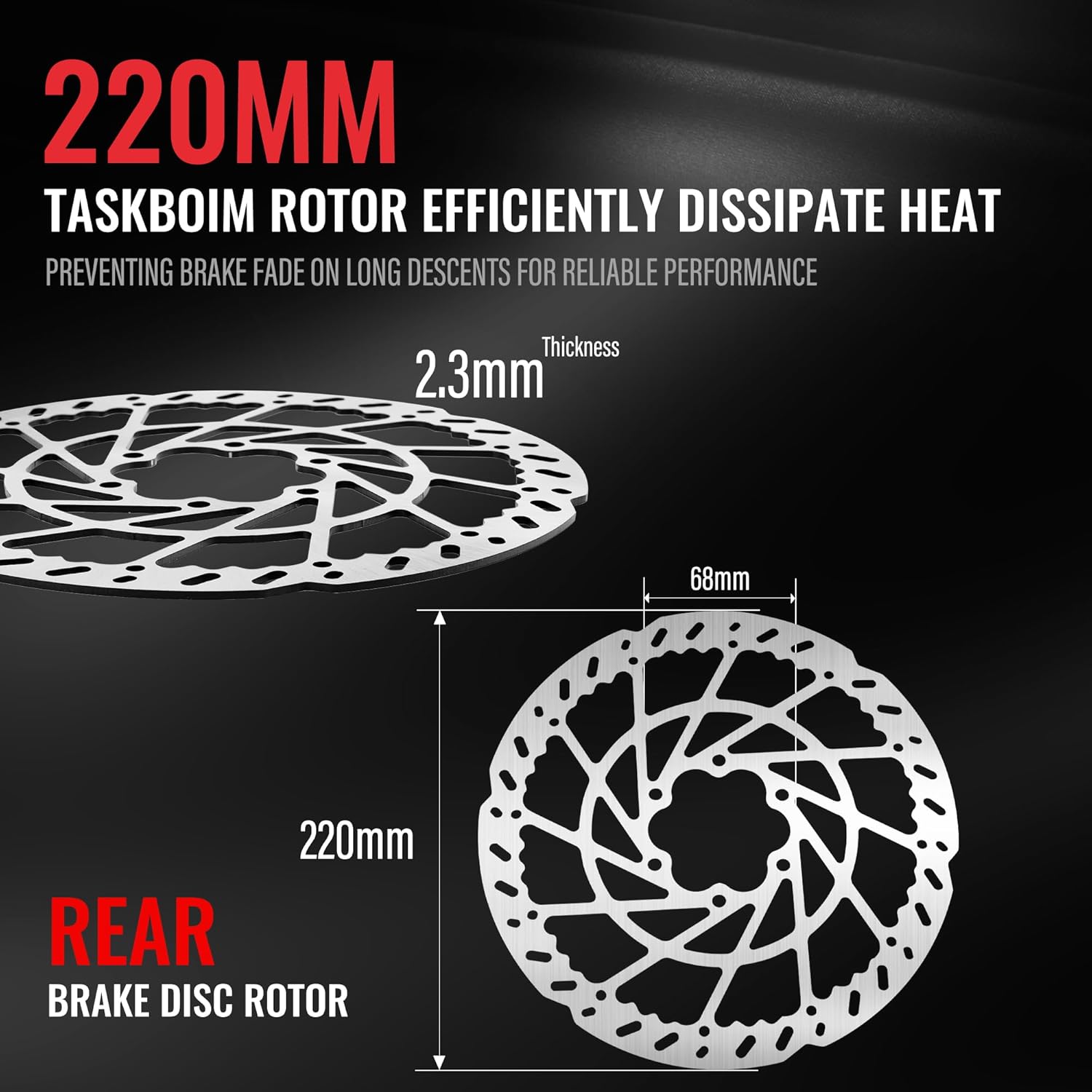 220mm Brake Disc Rotor Rear Compatible with Talaria Sting Offroad Talaria Sting Road Legal TL50 Talaria Sting R TL400 Talaria X3 MX TL2500 TL25