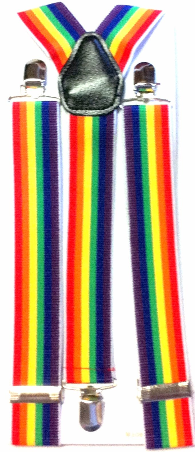 Novelty Suspenders~ Rainbow~ Checker Print~ Neon~ Suspenders With Style!! (Adjustable, Rainbow)-image-46