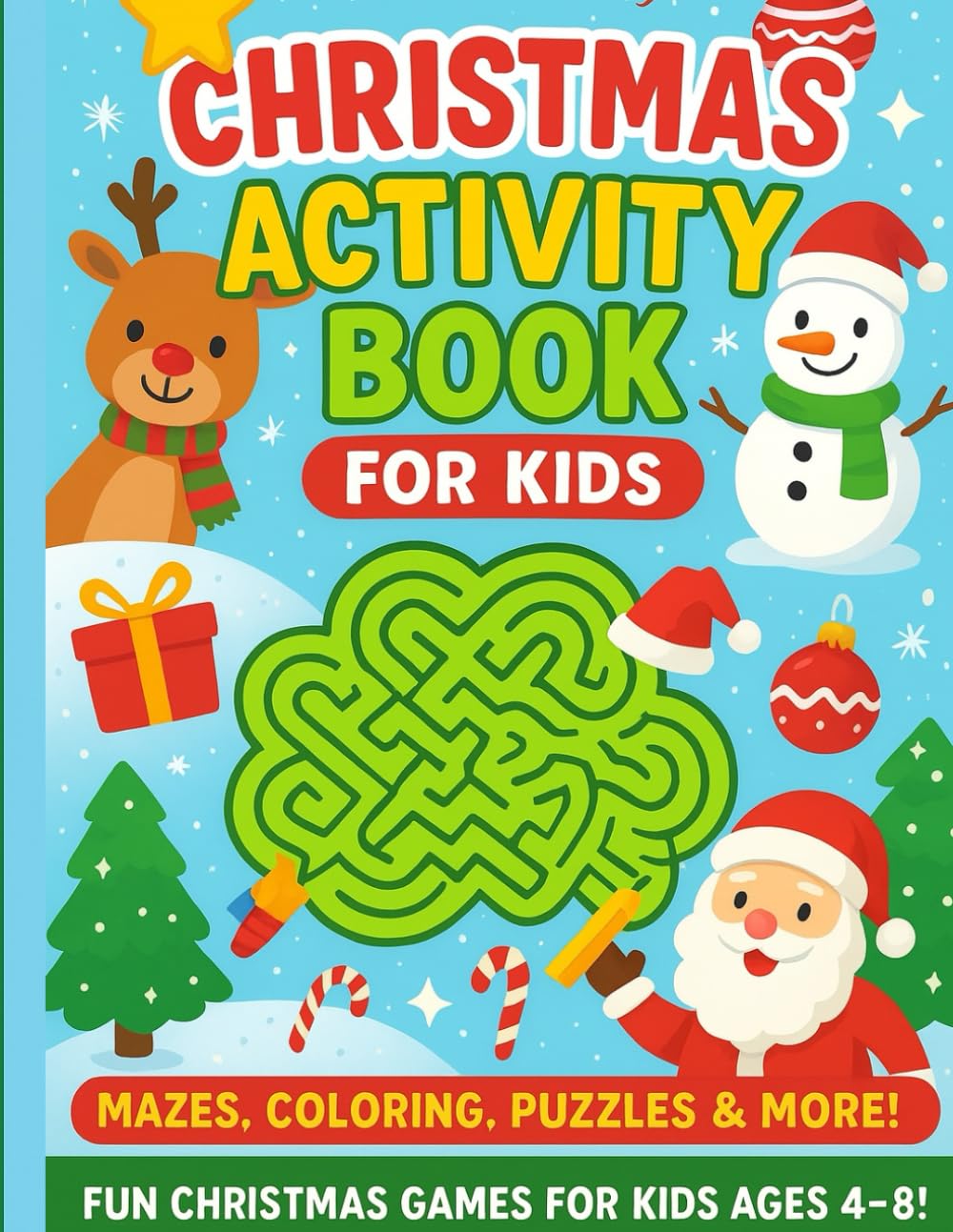 Christmas activity book for kids: Fun christmas games for kids