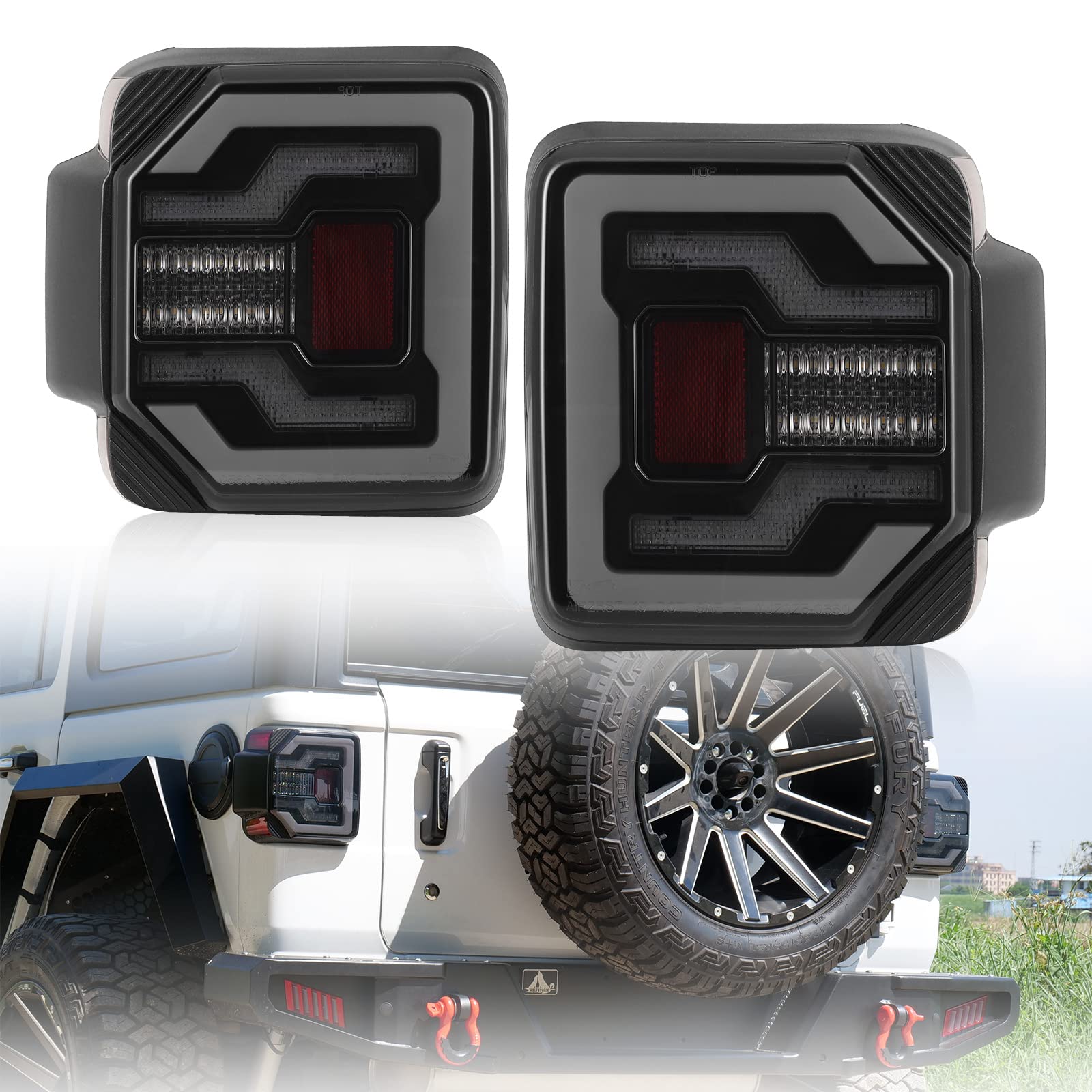 AUTOFREE LED Tail Lights Fit for Jeep Wrangler JL 2018 2019 2020 2021 2022 2024, Sequential Turn Signal Design, 2018-2024 Jeep Wrangler JL LED