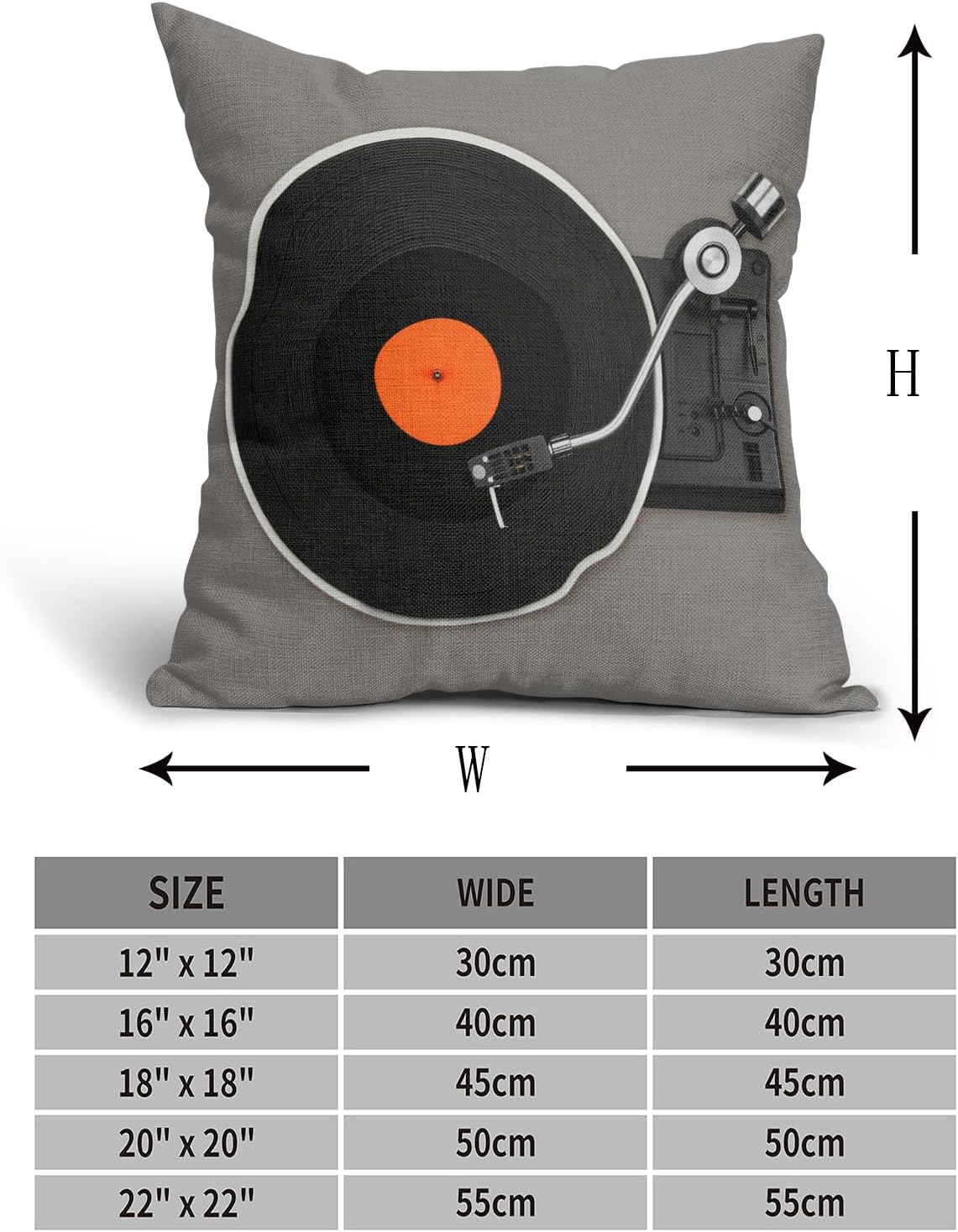 Vinyl Record Pillow Covers 18x18 Inch Set of 2 Rock Music Cotton Linen Decorative Throw Pillow Case Retro Vintage Cushion Cover for Bedroom Sofa Living Room Home Decor image 4